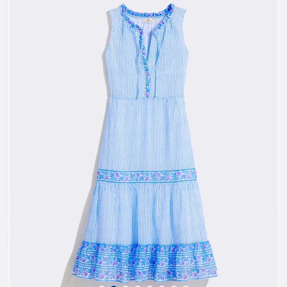 Vineyard Vines Dresses & Skirts - Vineyard Vines Boarder Print midi dress.  Size L